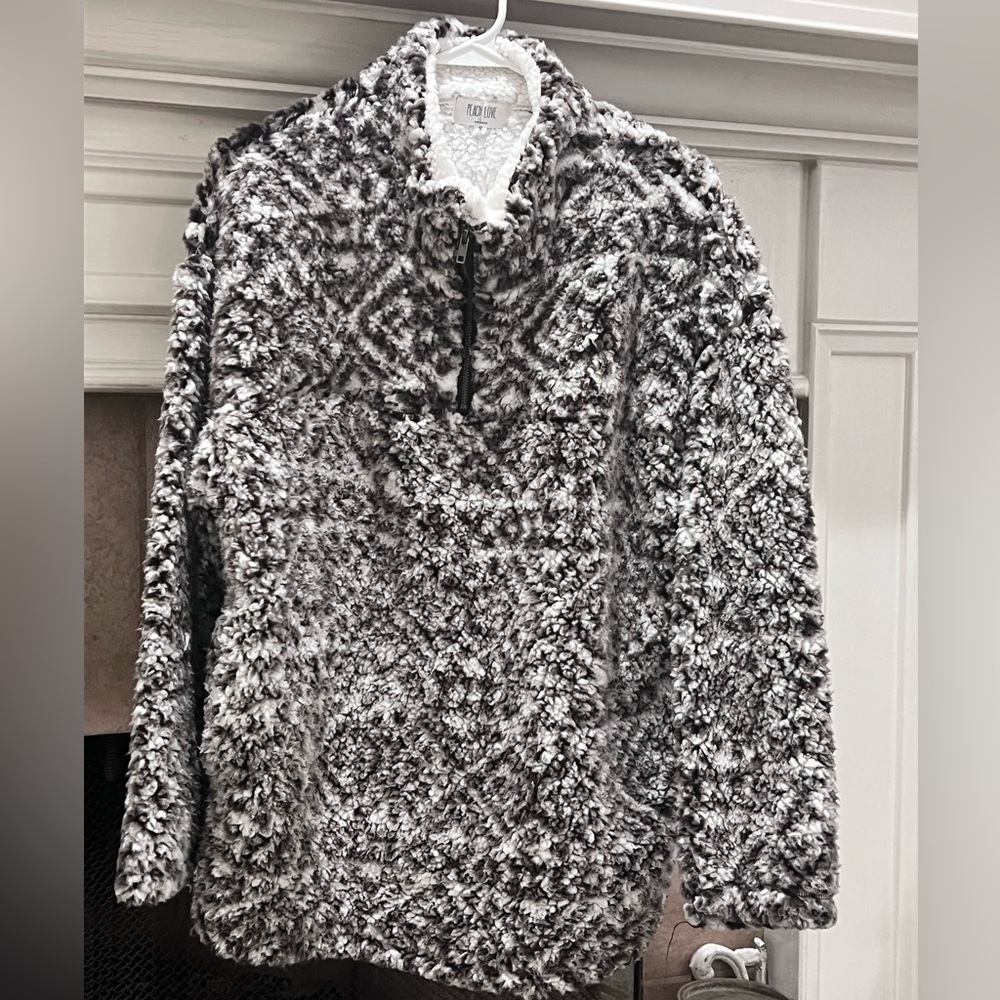 Sherpa Fleece Quarter Zip Pull Over, Women’s Size S, EUC